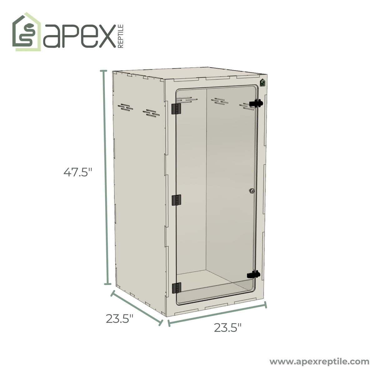 2'x2'x4' - Arboreal - White Premium HDPE Reptile Enclosure