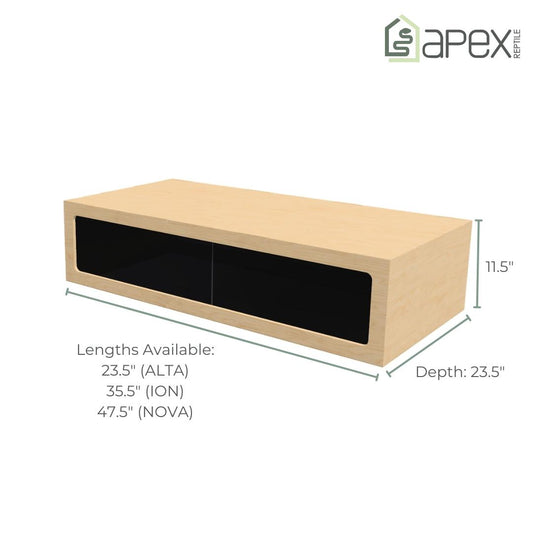 Birch Reptile Enclosure Hood and Spacer for Stacking with Screen Top