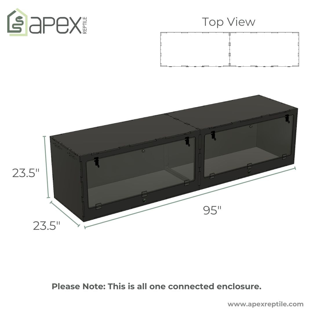 8'x2'x2' - Swing Down - White Premium HDPE Reptile Enclosure