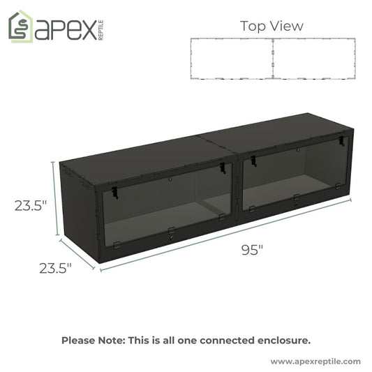 8'x2'x2' - Swing Down - White Premium HDPE Reptile Enclosure