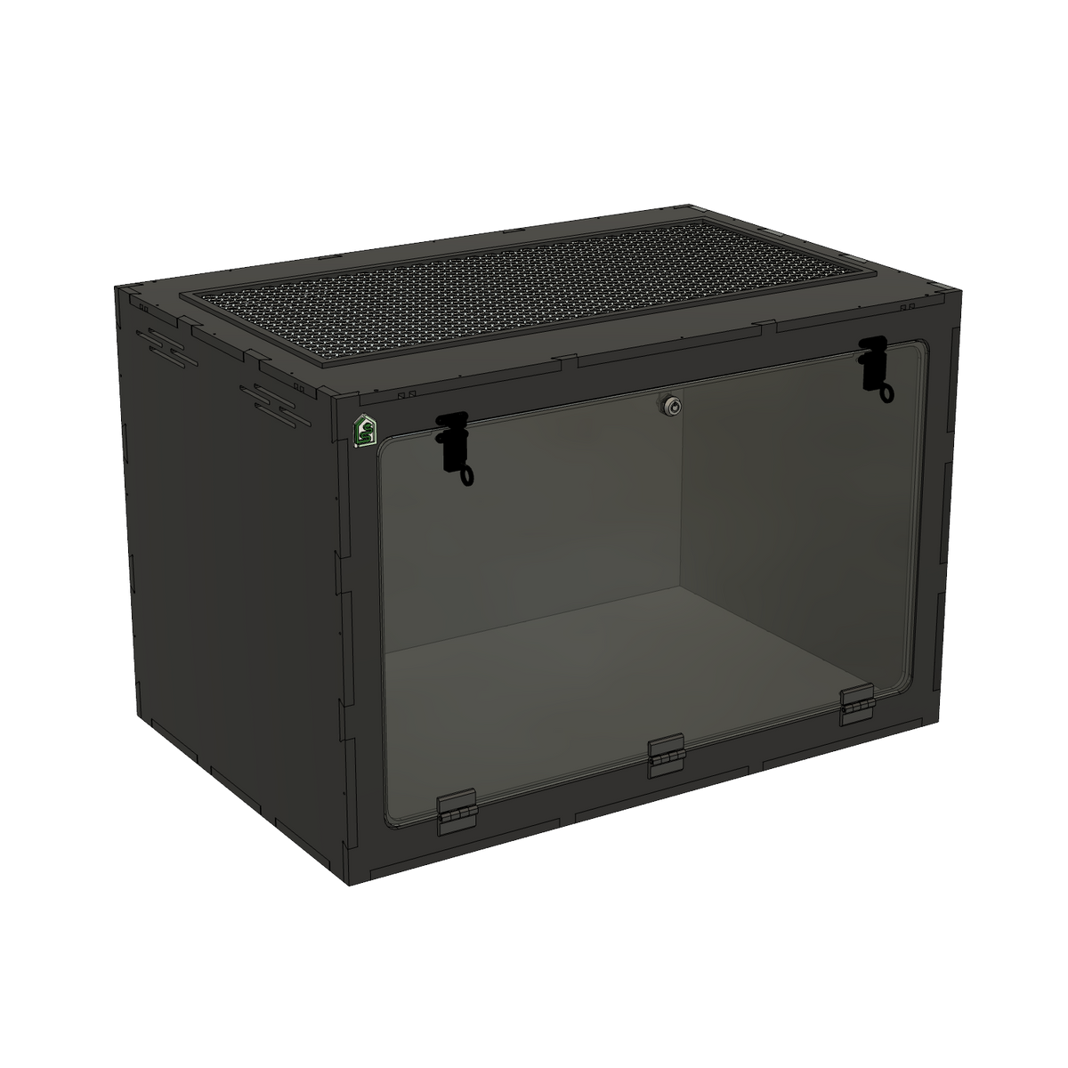 3'x2'x2' Swing Down - Black Premium HDPE Reptile Enclosure