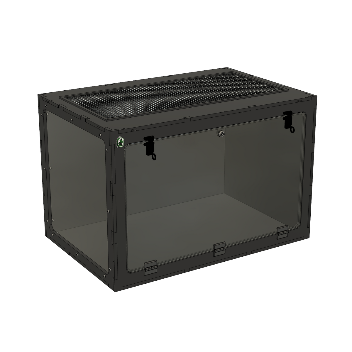3'x2'x2' Swing Down - Black Premium HDPE Reptile Enclosure