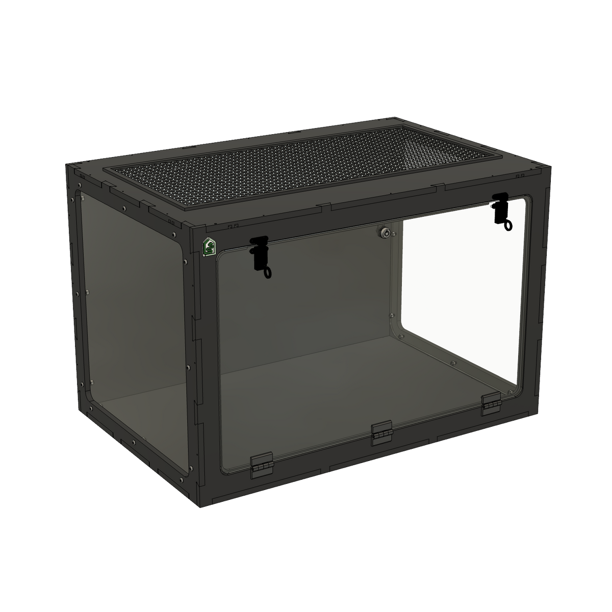 3'x2'x2' Swing Down - Black Premium HDPE Reptile Enclosure