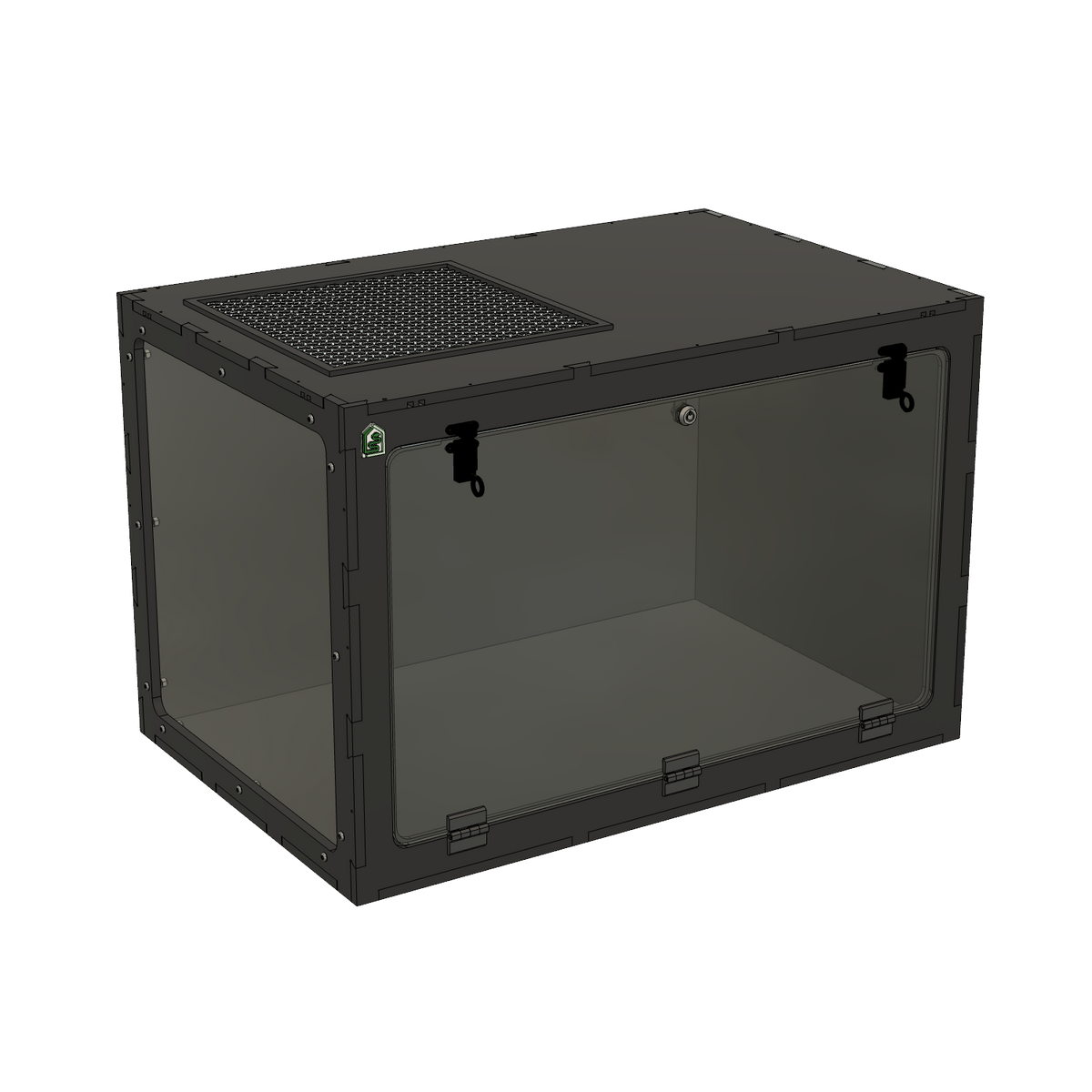 3'x2'x2' Swing Down - Black Premium HDPE Reptile Enclosure