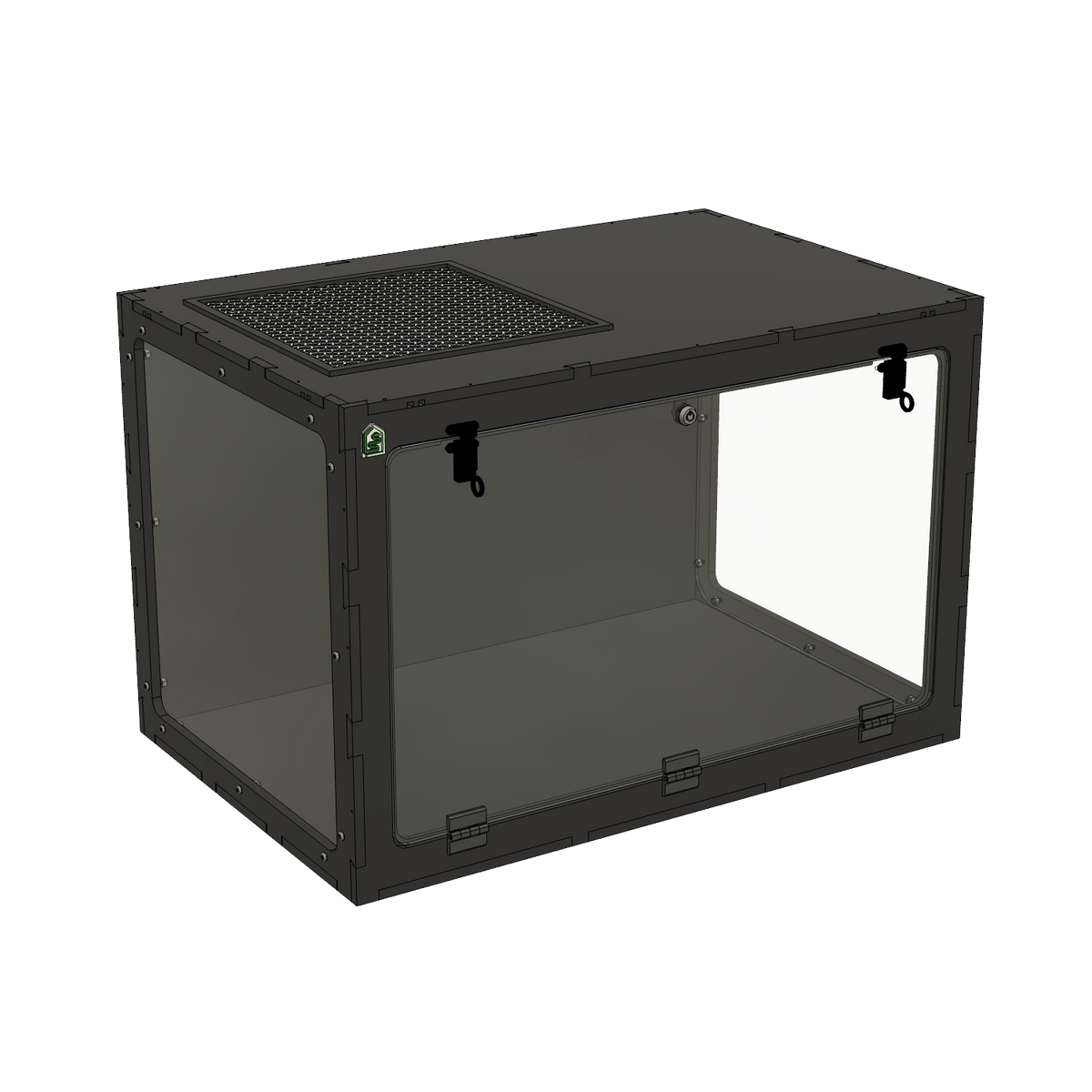 3'x2'x2' Swing Down - Black Premium HDPE Reptile Enclosure