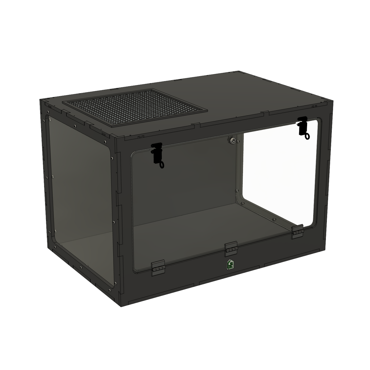 3'x2'x2' Swing Down - Black Premium HDPE Reptile Enclosure