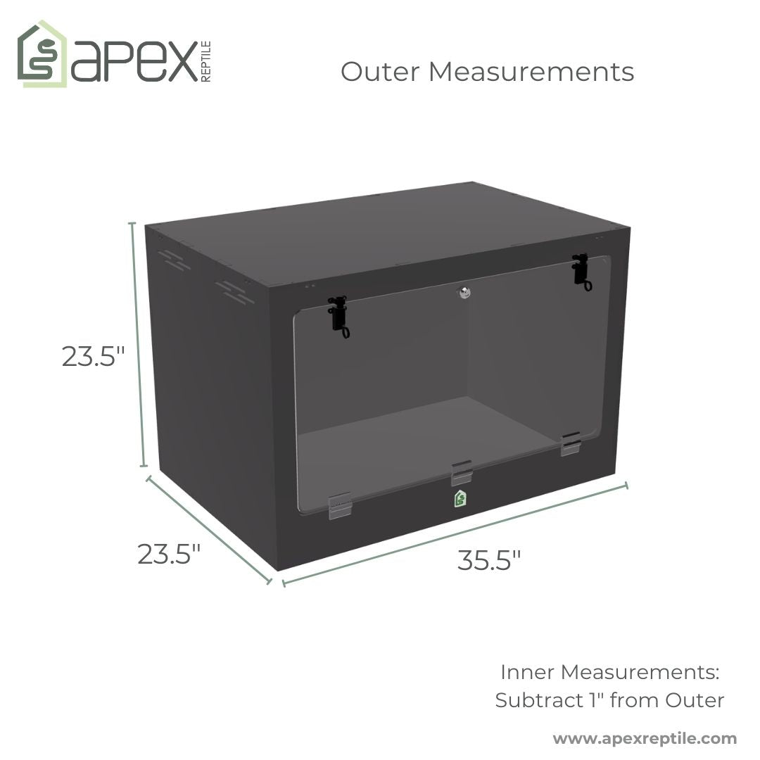 3'x2'x2' Swing Down - Black Premium HDPE Reptile Enclosure