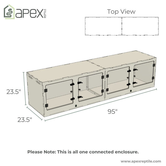 8'x2'x2' - Swing Out - White Premium HDPE Reptile Enclosure