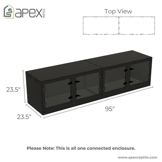 8'x2'x2' - Swing Out - Black Premium HDPE Reptile Enclosure