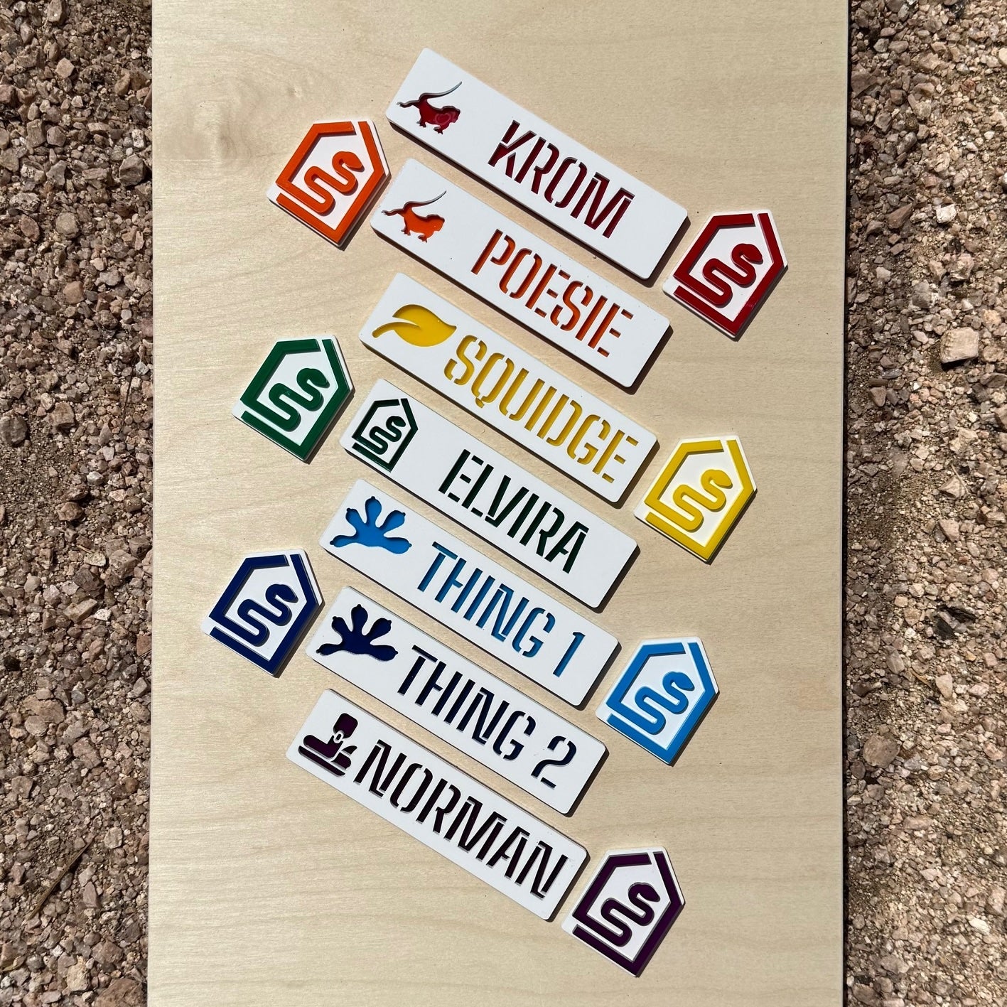 Customized Name Plate, Emblem and Keychain Set