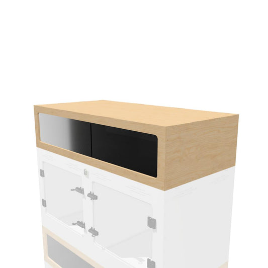 Birch Reptile Enclosure Hood and Spacer for Stacking with Screen Top