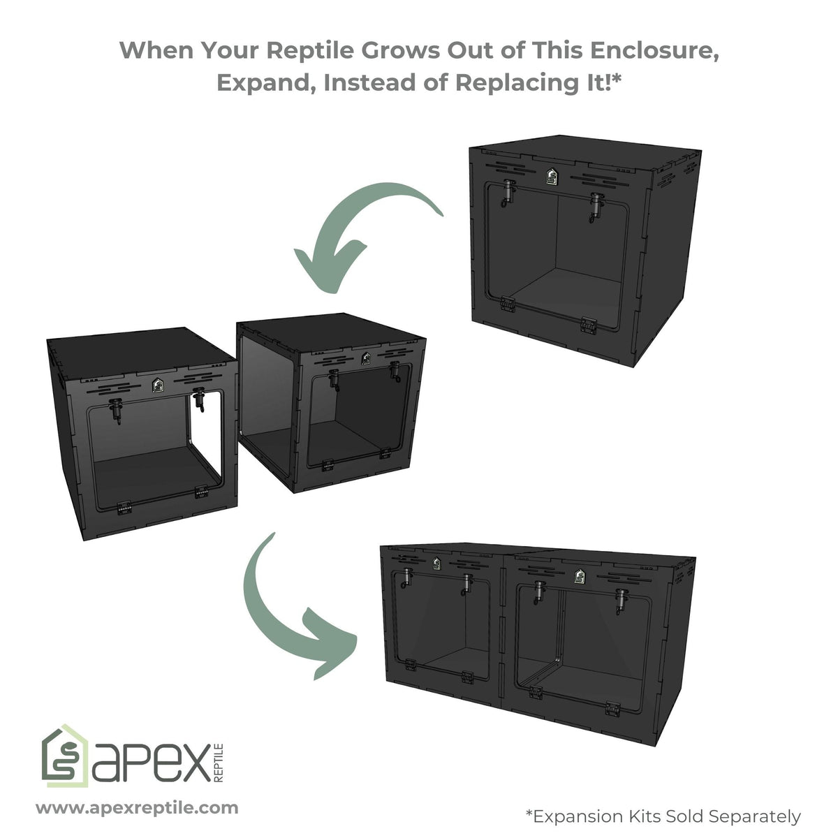 4'x2'x2' Single Swing Down - White Premium HDPE Reptile Enclosure