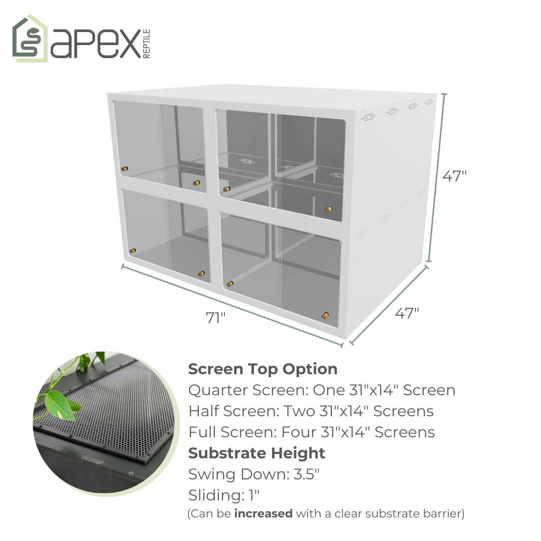 Screen reptile outlet enclosure