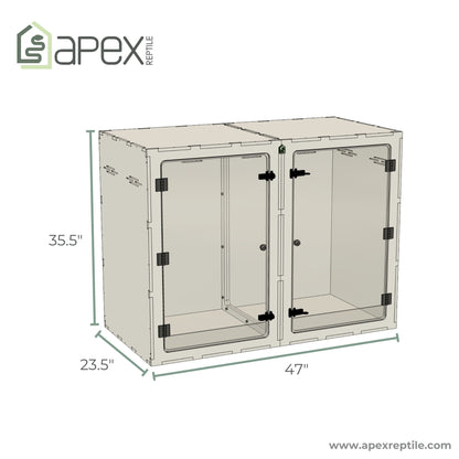 4'x2'x3' - Arboreal - Black Premium HDPE Reptile Enclosure