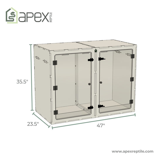 4'x2'x3' - Arboreal - Black Premium HDPE Reptile Enclosure