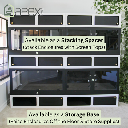 Reptile Enclosure Stand with Storage - Or - Stacking Spacer for Screen Top