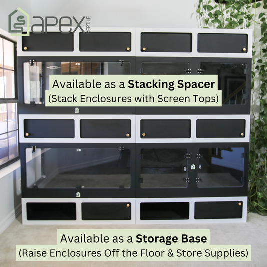 Reptile Enclosure Stand with Storage - Or - Stacking Spacer for Screen Top