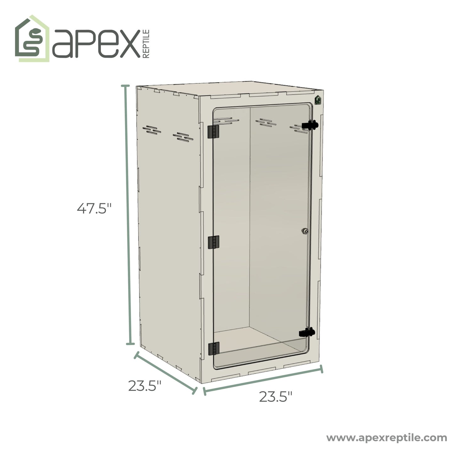 2'x2'x4' - Arboreal - White Premium HDPE Reptile Enclosure