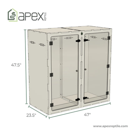 4'x2'x4' - Arboreal - White Premium HDPE Reptile Enclosure