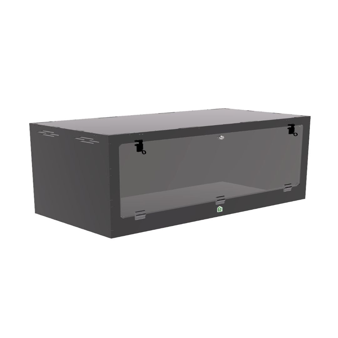 4'x2'x18" - Single Swing Down - Black Premium HDPE Reptile Enclosure