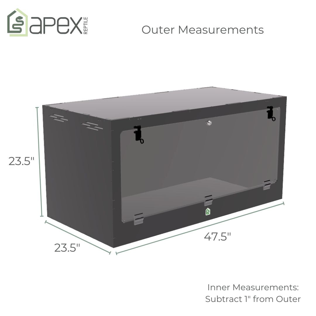 Modular PVC Reptile Enclosure 4'x2'x2' Swing Down Door - Apex