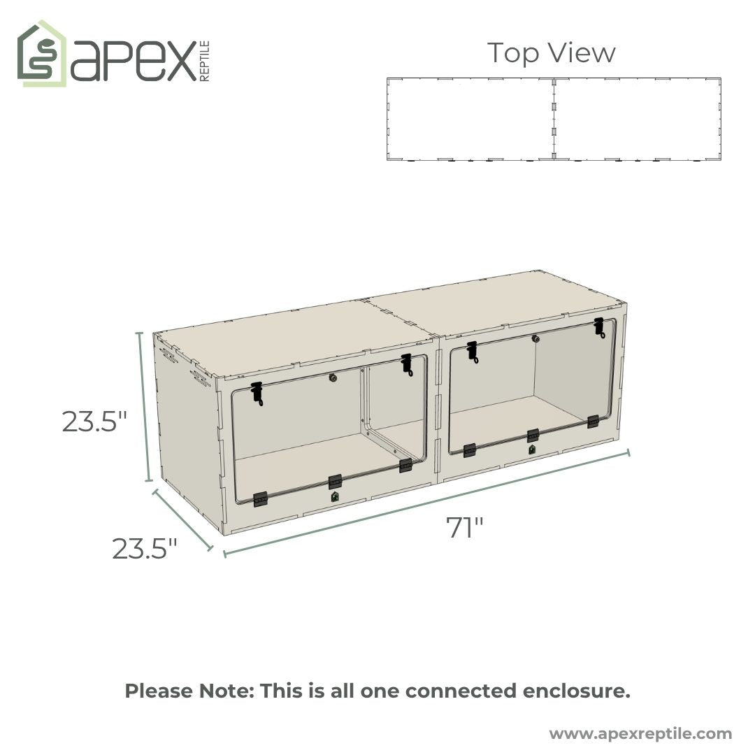 6'x2'x2' - Swing Down - White Premium HDPE Reptile Enclosure