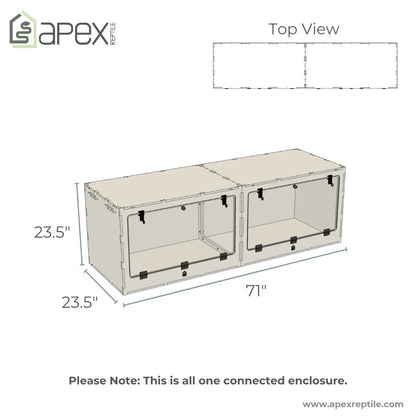 6'x2'x2' - Swing Down - White Premium HDPE Reptile Enclosure