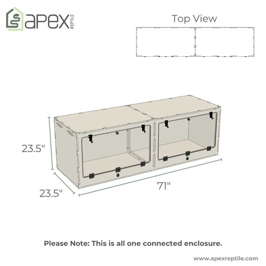 6'x2'x2' - Swing Down - White Premium HDPE Reptile Enclosure