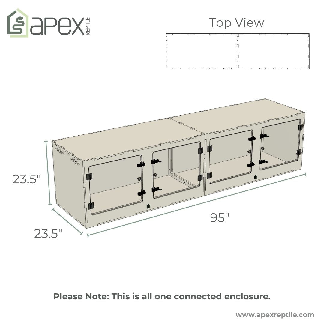 8'x2'x2' - Swing Out - White Premium HDPE Reptile Enclosure