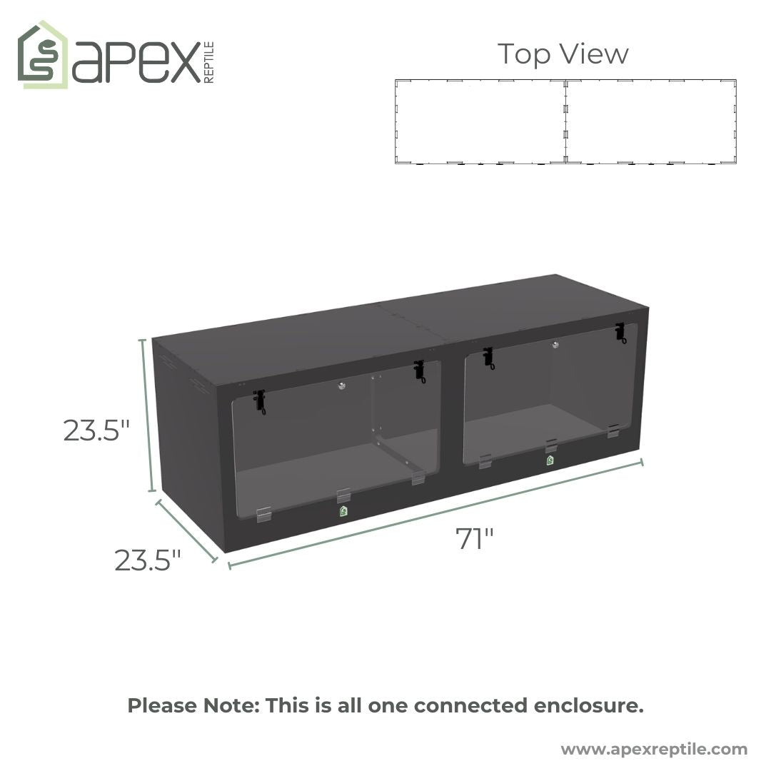 Aureliusページ Modular PVC Reptile Enclosure 6'x2'x2' Swing Down Door - Apex