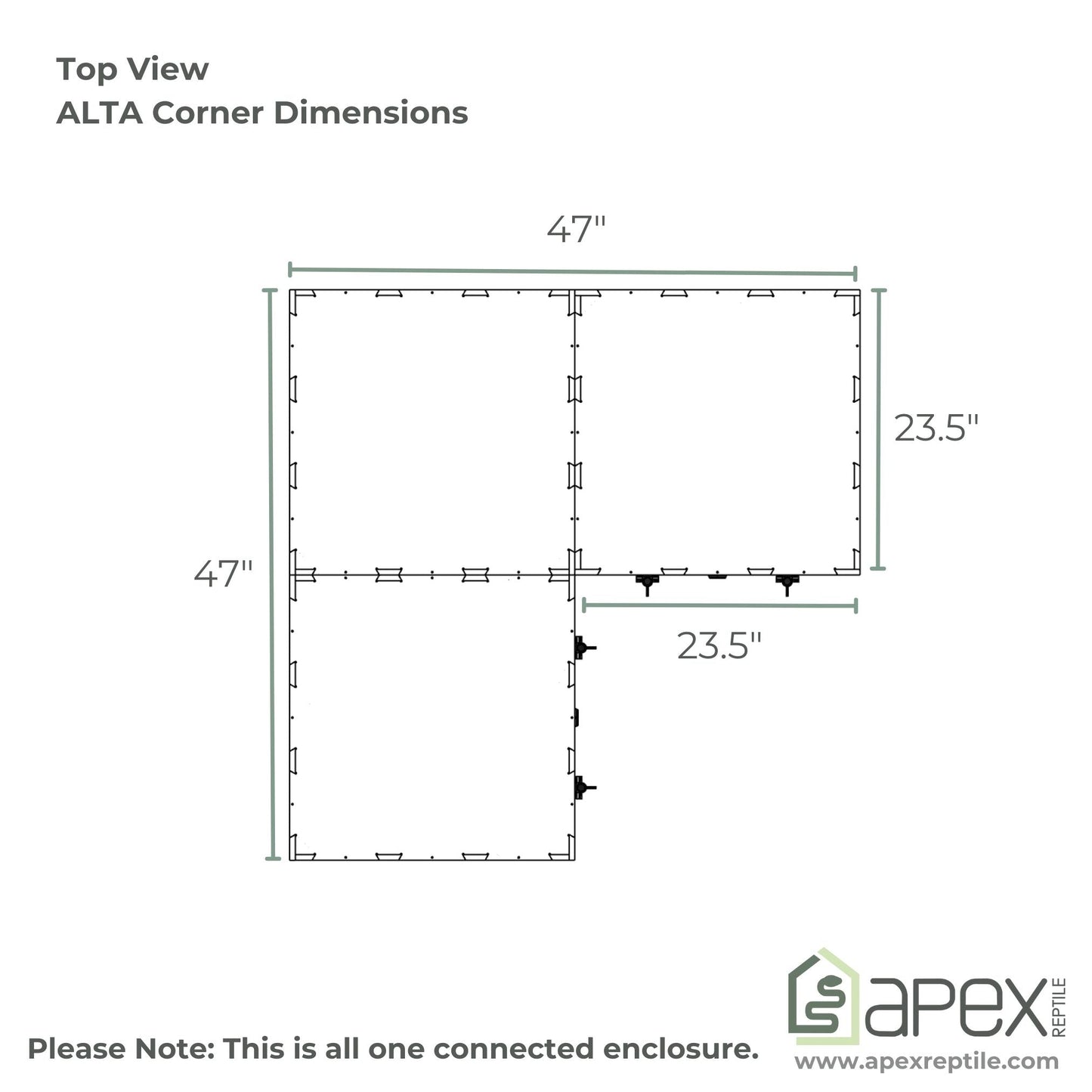 6'x2'x2' - Terrestrial Corner Swing Down - ALTA