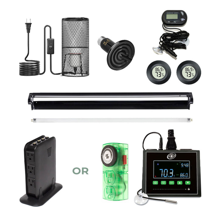 Solid Top Reptile Enclosure Heating & UVB Lighting Kit – Apex Reptile