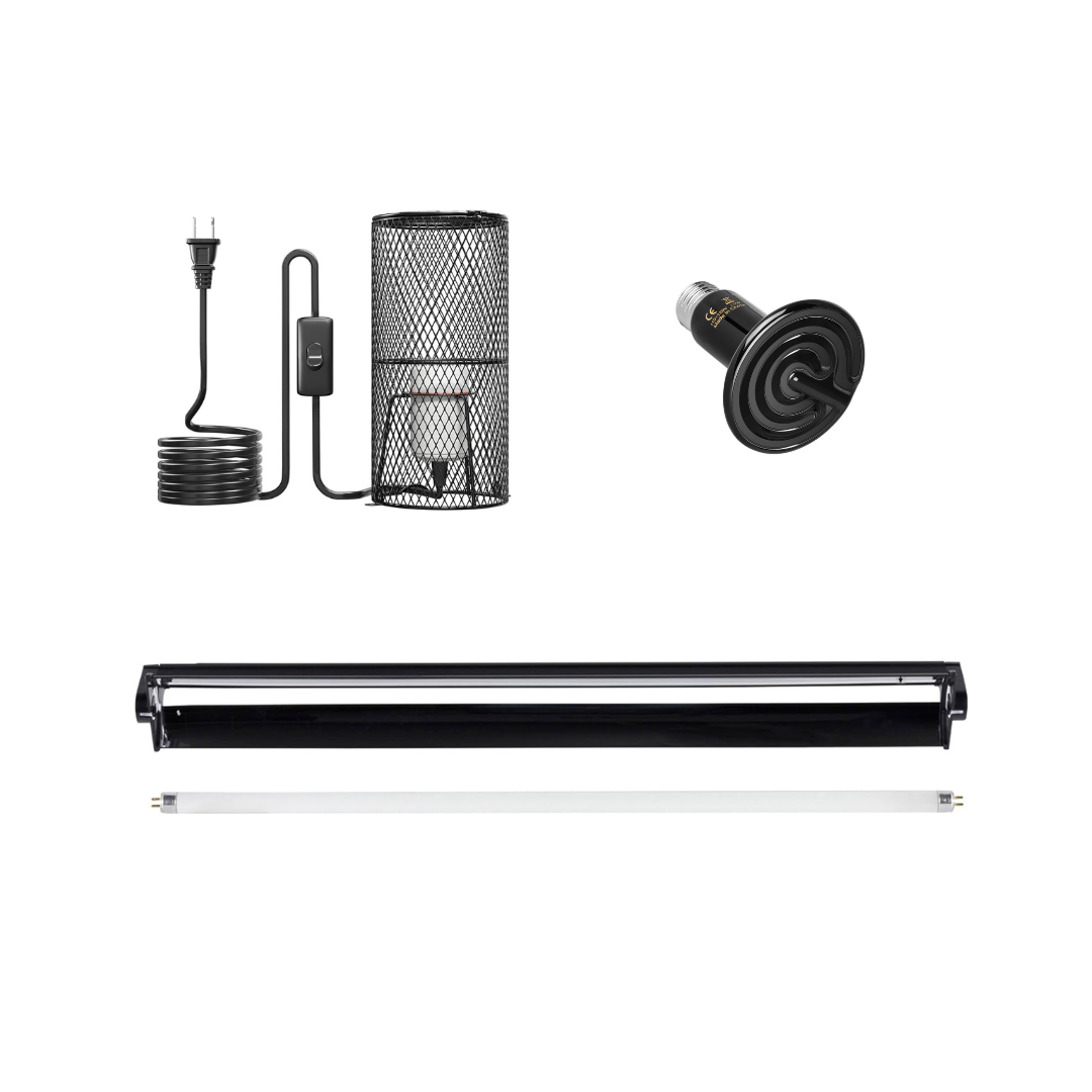Solid Top Reptile Heat & Light Starter Kit (Thermostat Not Included)