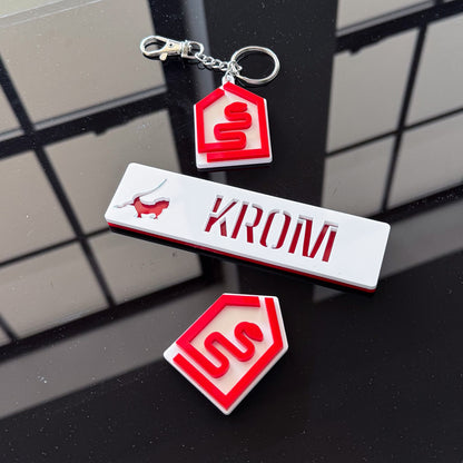 Customized Name Plate, Emblem and Keychain Set