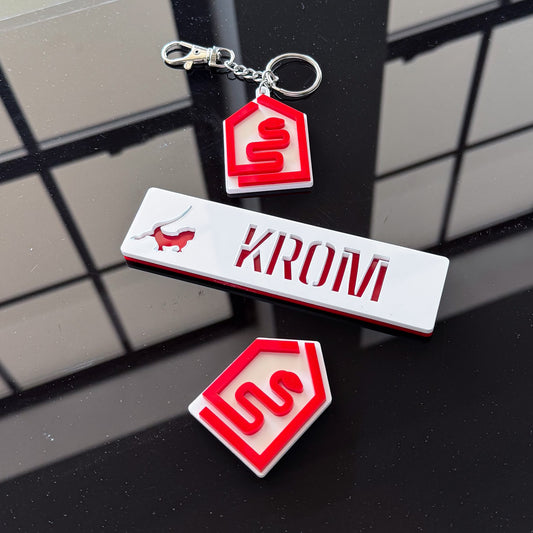 Customized Name Plate, Emblem and Keychain Set