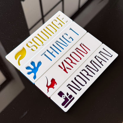 Customized Name Plate, Emblem and Keychain Set