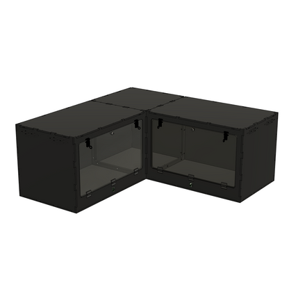 8'x2'x2' - Corner Swing Down - Black Premium HDPE Reptile Enclosure