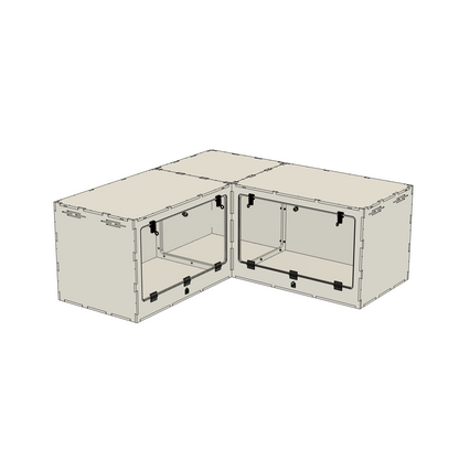 8'x2'x2' - Corner Swing Down - White Premium HDPE Reptile Enclosure