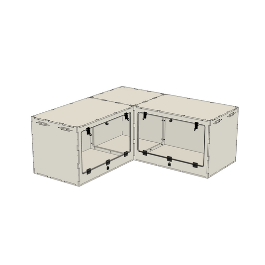 8'x2'x2' - Corner Swing Down - White Premium HDPE Reptile Enclosure