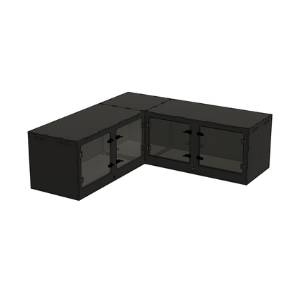 10'x2'x2' - Corner Swing Out - Black Premium HDPE Reptile Enclosure