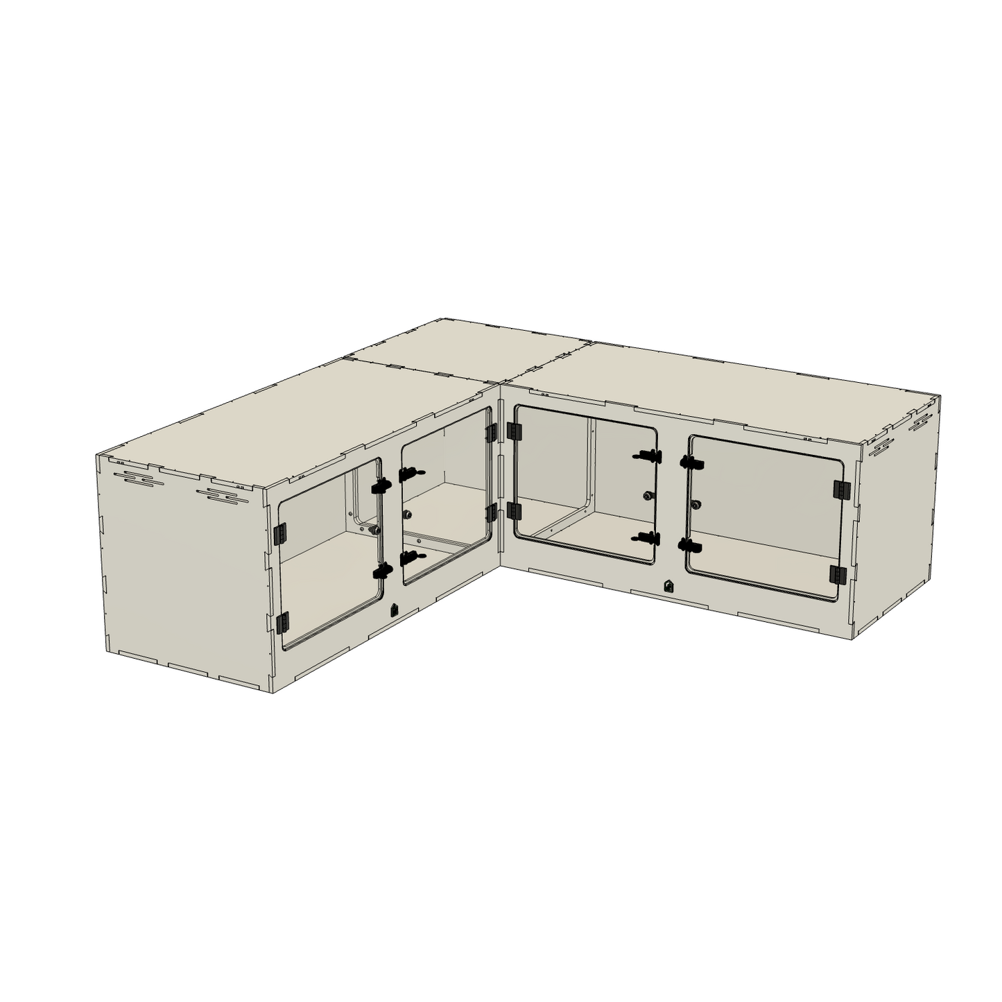 10'x2'x2' - Corner Swing Out - White Premium HDPE Reptile Enclosure