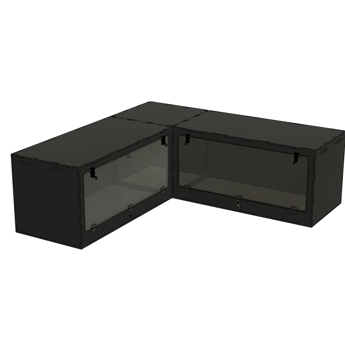 10'x2'x2' - Corner Swing Down - Black Premium HDPE Reptile Enclosure