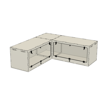 10'x2'x2' - Corner Swing Down - White Premium HDPE Reptile Enclosure