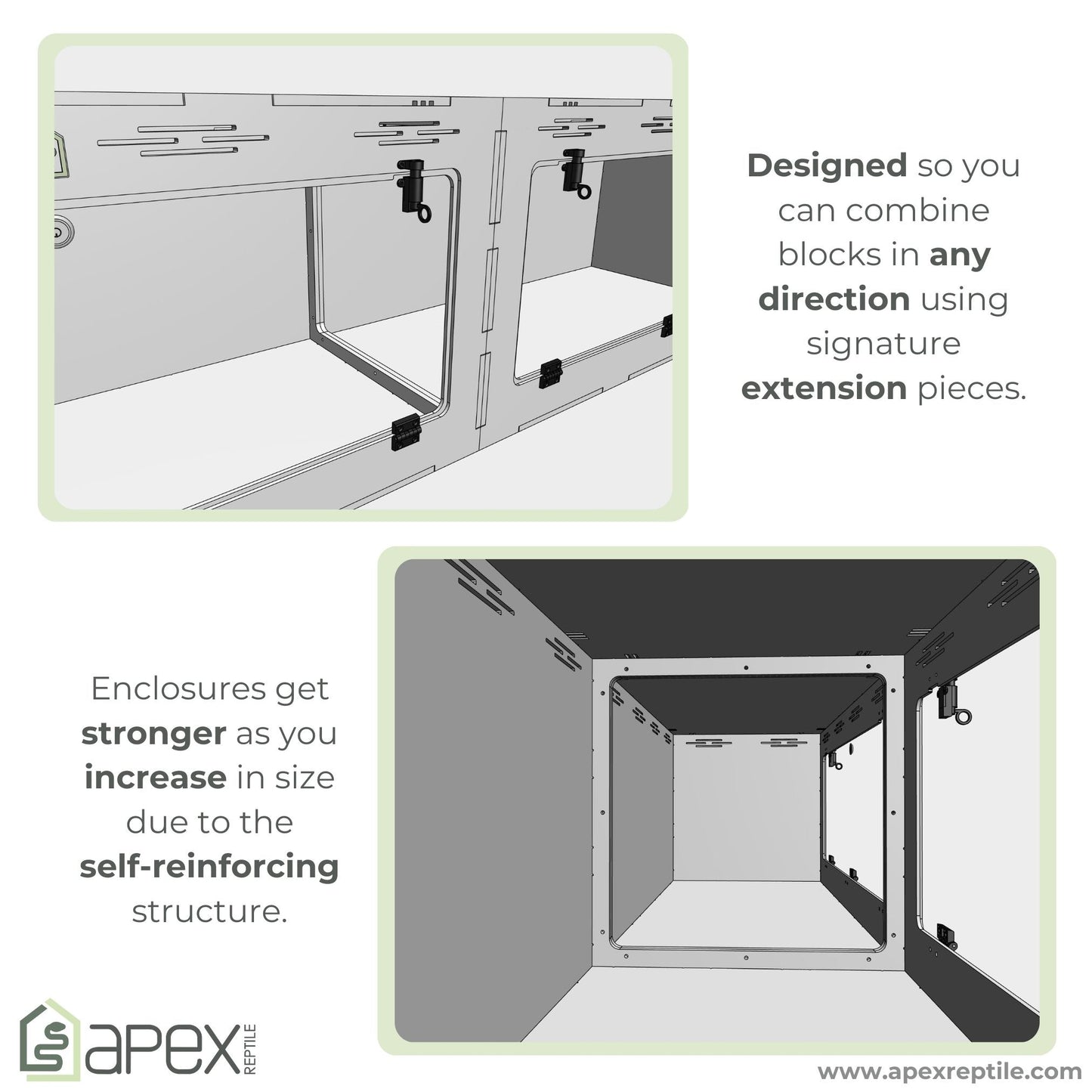 6'x2'x2' - Single Swing Down - Future Corner Expansion Ready - ALTA + NOVA