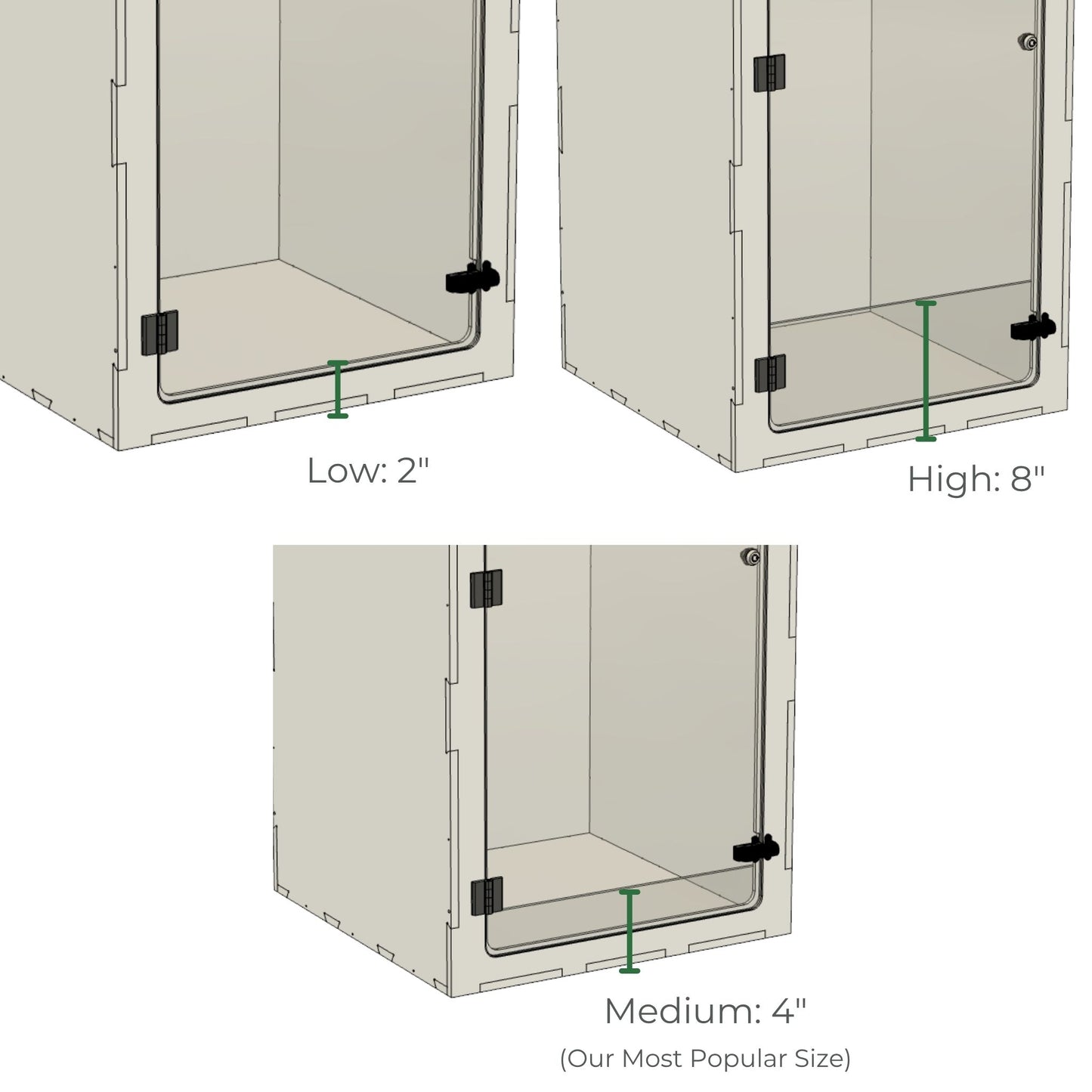 6'x2'x2' - Swing Down - White Premium HDPE Reptile Enclosure