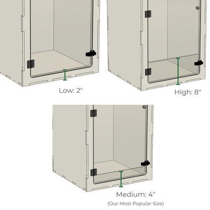 6'x2'x2' - Swing Down - White Premium HDPE Reptile Enclosure